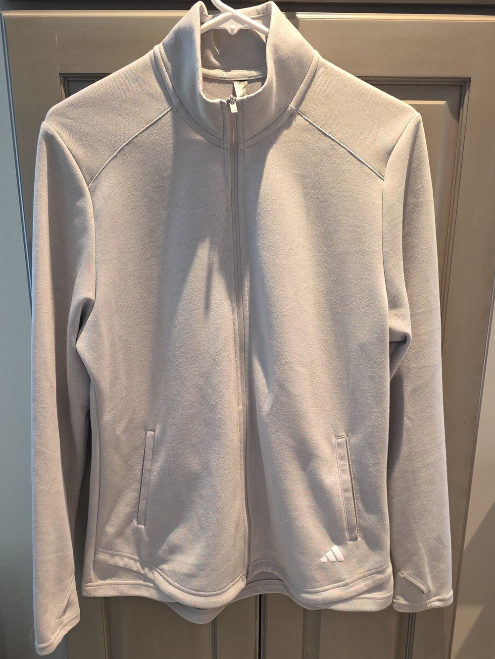 adidas Light Gray Full-Zip Track Jacket